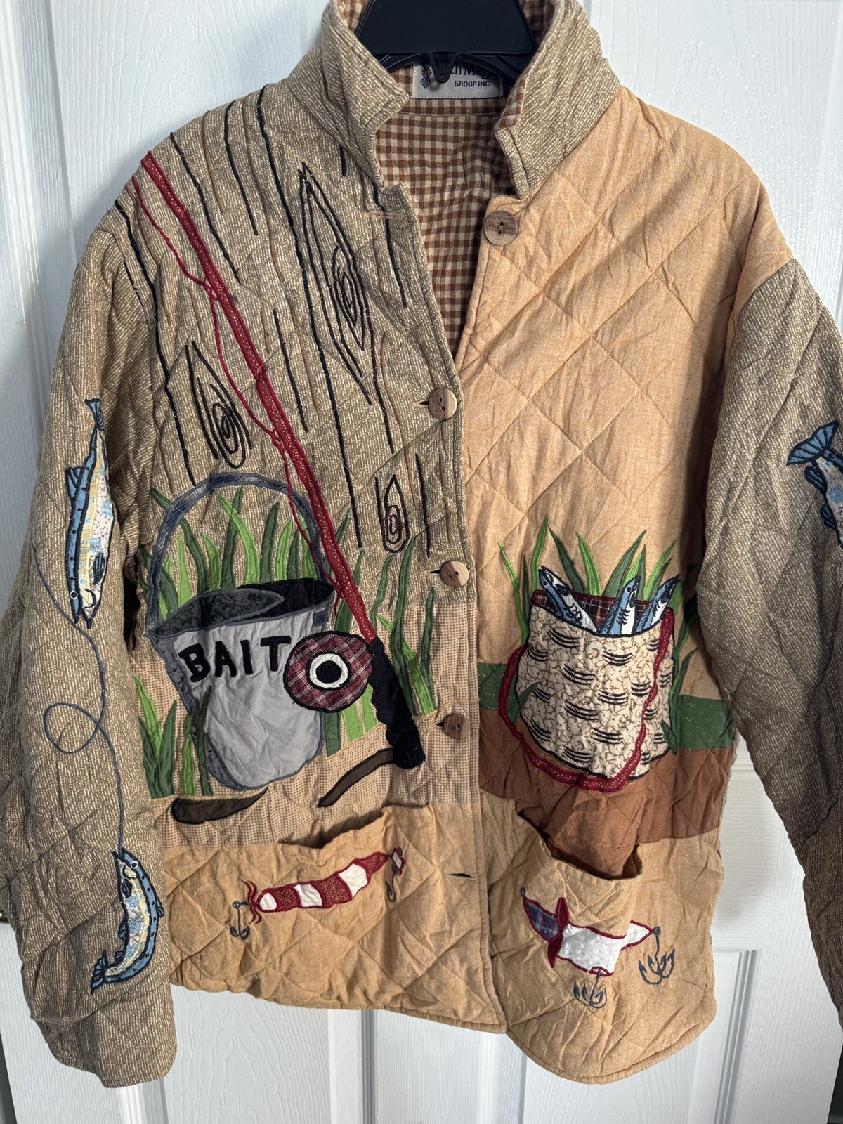 Patch Magic Quilted Jacket Gone Fishing Cottageco… - image 5