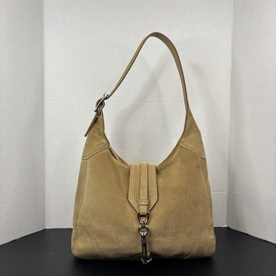 バッグ Vintage Coach Clip Hobo Bag Brown Vintage Coach Tan Hampton Clip Flap Hobo Shoulder Bag - Style 8A75