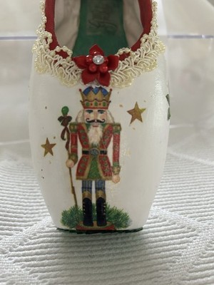 NUTCRACKER  Ballet Pointe Shoe. Keepsake.  Hand Painted. Original.  Display Only