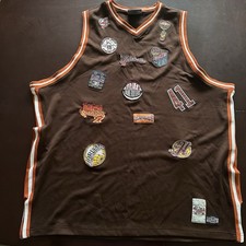 Vtg Platinum FUBU Jersey Men's 4XL Harlem Globetrotters Basketball Brown Patches