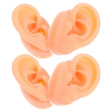2 Pair Ear Anatomy Model Silicone for Piercing Practice Flexible