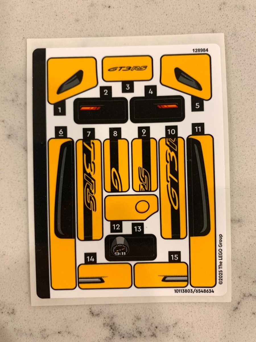 LEGO STICKER SHEET for 77239 Porsche 911 GT3 RS, New & Genuine! | eBay