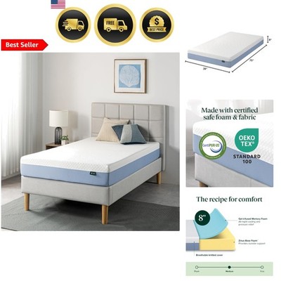 Memory Foam Mattress Twin Cooling Bed Breathable Pressure Relief Safe Materials