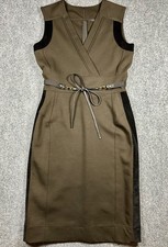 Gucci Women’s Midi Dress Brown and Black w/ Belt and Dust Bag Size L