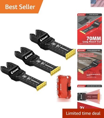 10-Pack Extra-Long Titanium Oscillating Saw Blades for Metal & Wood Cutting