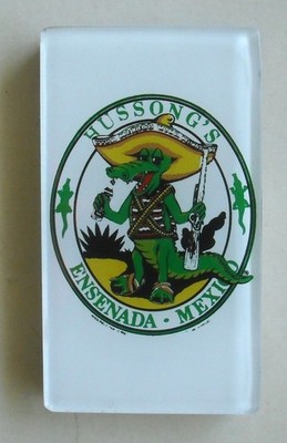 Vintage HUSSONG'S Cantina Beer Bottle Opener Refrigerator Magnet Ensenada Mexico