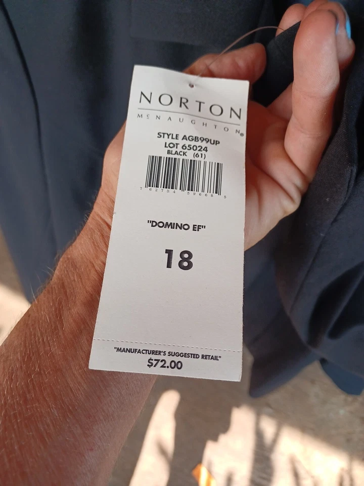 New Norton Coat Women Black Domino EF zip 18 Long Sleeve Casual - Image 3 of 4