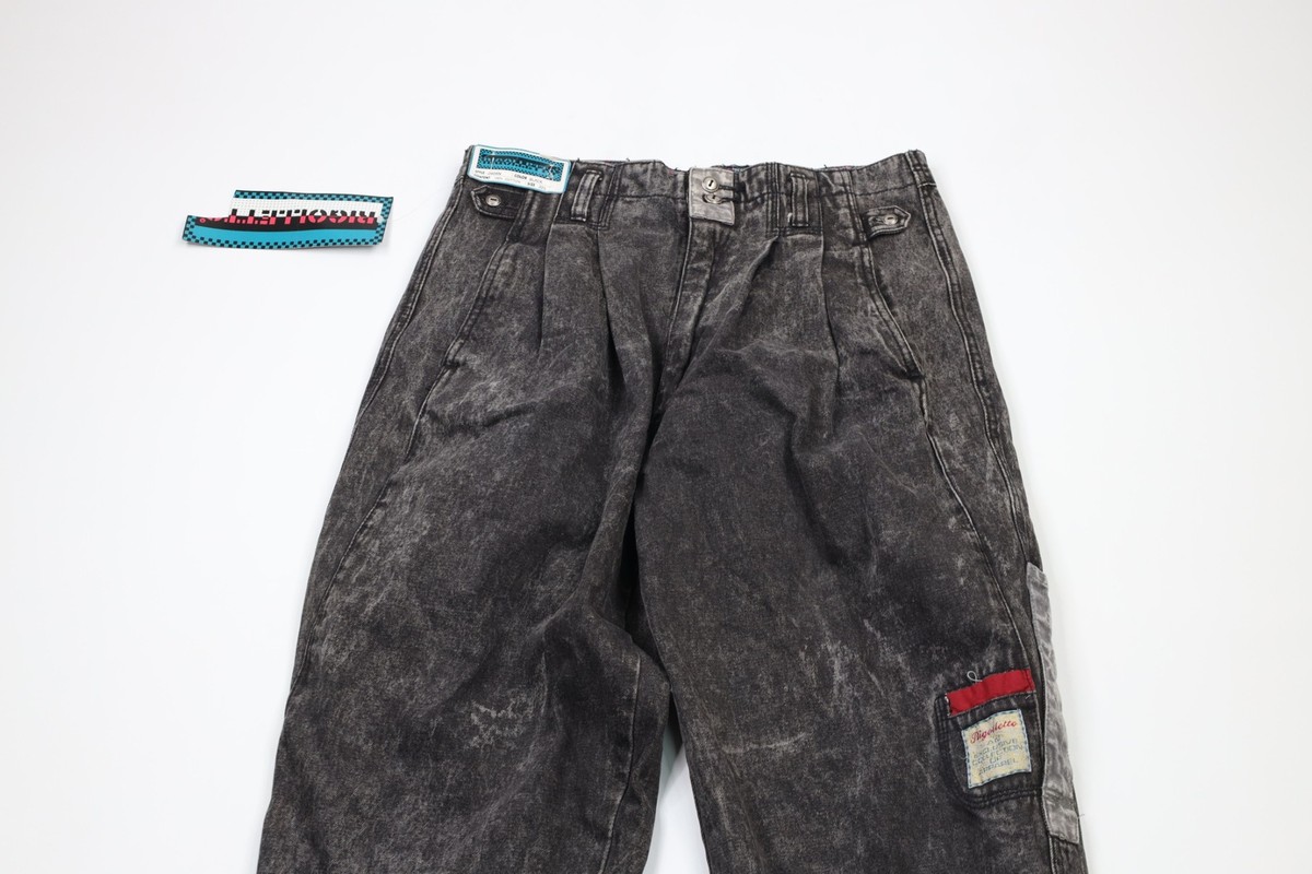 NOS Vintage 90s Streetwear Mens 32x36 Pleated Acid Wash