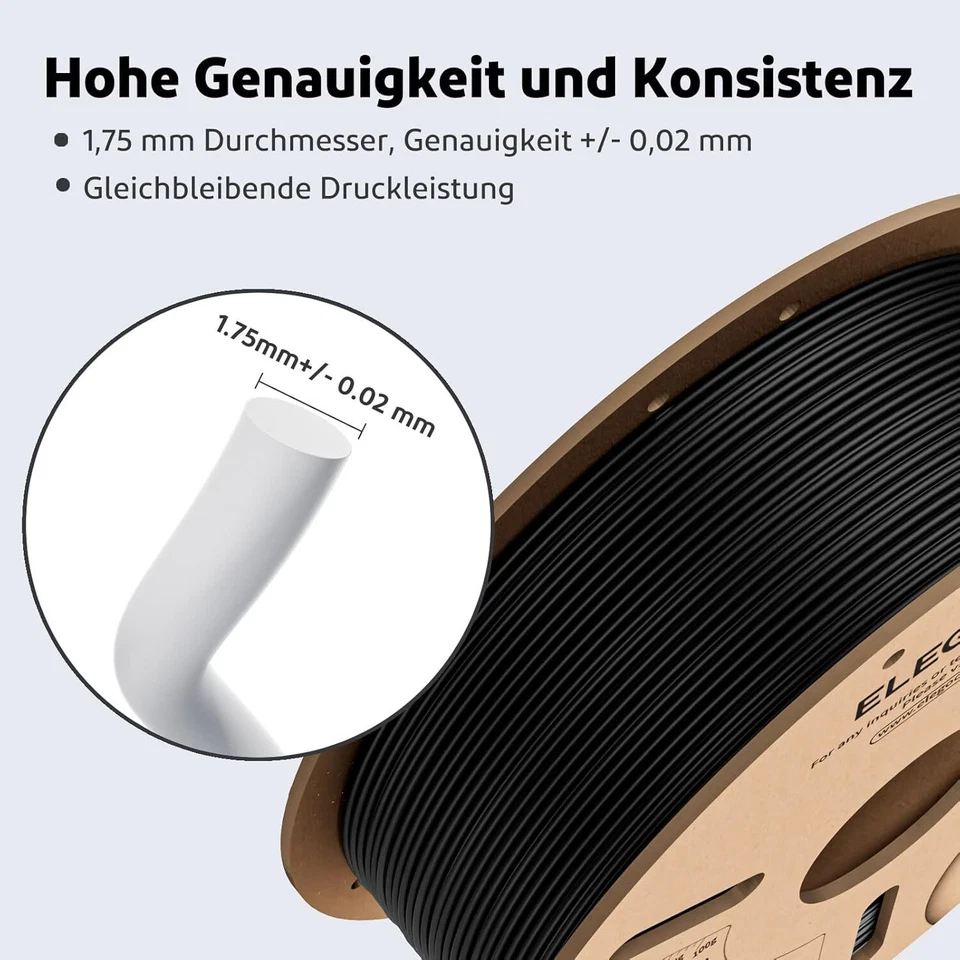 ELEGOO PLA Filament 1.75mm 1-10KG,3D Drucker Filament Maßgenauigkeit +/- 0,02 mm - Bild 3 von 4