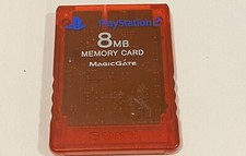 Official Sony Playstation 2 PS2 Memory Card 8MB SCPH-10020 OEM Red