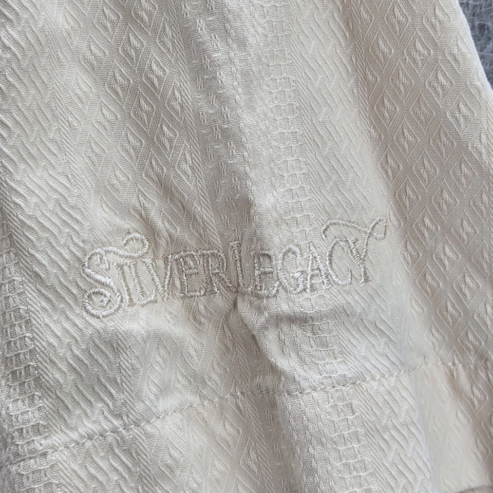 Camisa Byron Nelson Hombres Abotonada L/G Crema Seda Plata Legado Bordado Foto 3 de 4