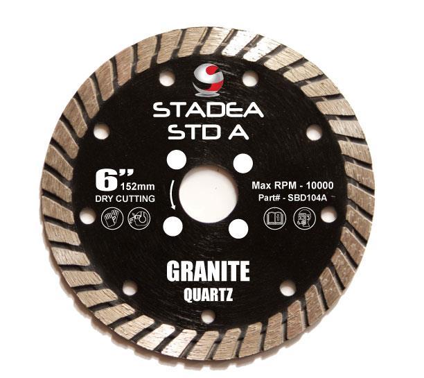 Stadea Diamond Saw Blade 6-Inch For Grinder Granite Quartz Dry Cutting