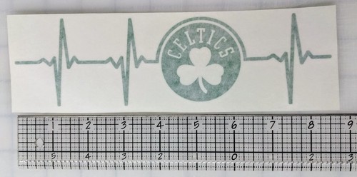 Calcomanía de vinilo grande Boston Celtics Heartbeat - ¡Elige tu color!  - Imagen 3 de 5