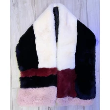 Inwear Soft Faux Fur Colorbock Pull Through Winter Scarf :  New w/ Tags