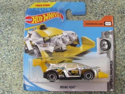 Hot Wheels 2018 #145/365 RISING HEAT Yellow Super Chromes New Casting 2018