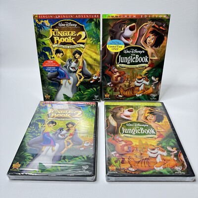 The Jungle Book & Jungle Book 2 DVD Platinum Edition with Slipcovers New