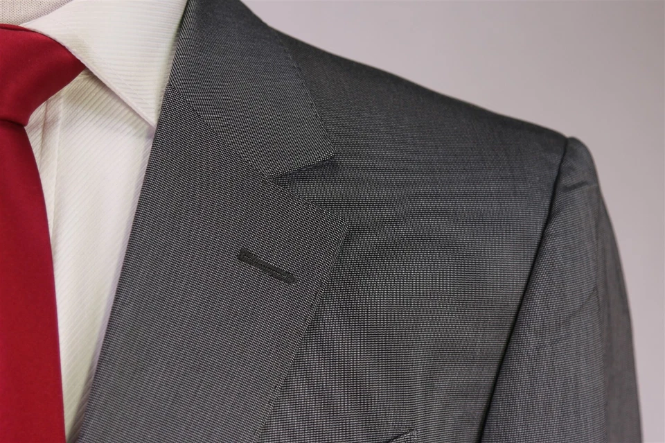 Traje Moschino Couture Negro/Gris Plateado Tejido Tic 2-Btn Algodón EU 54 - 44R ¡Nuevo! Foto 4 de 4