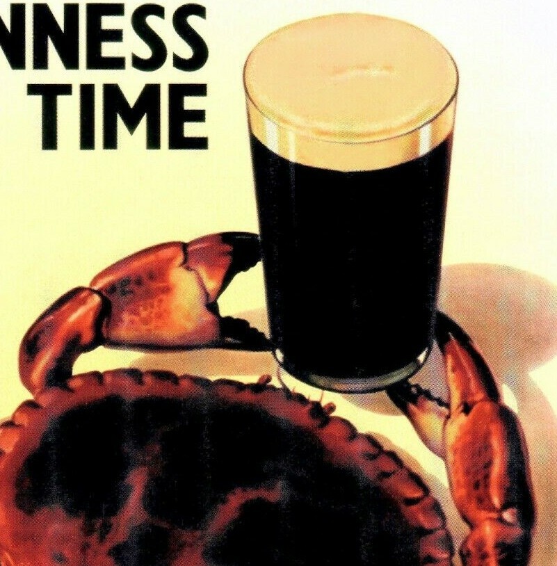 Have This One With Me Guinness Time Vintage Poster Print Art Crab