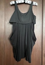 VNTG 90s THEORY Adorable Little Black Dress Exposed Zipper Back Tiered Size XS 1