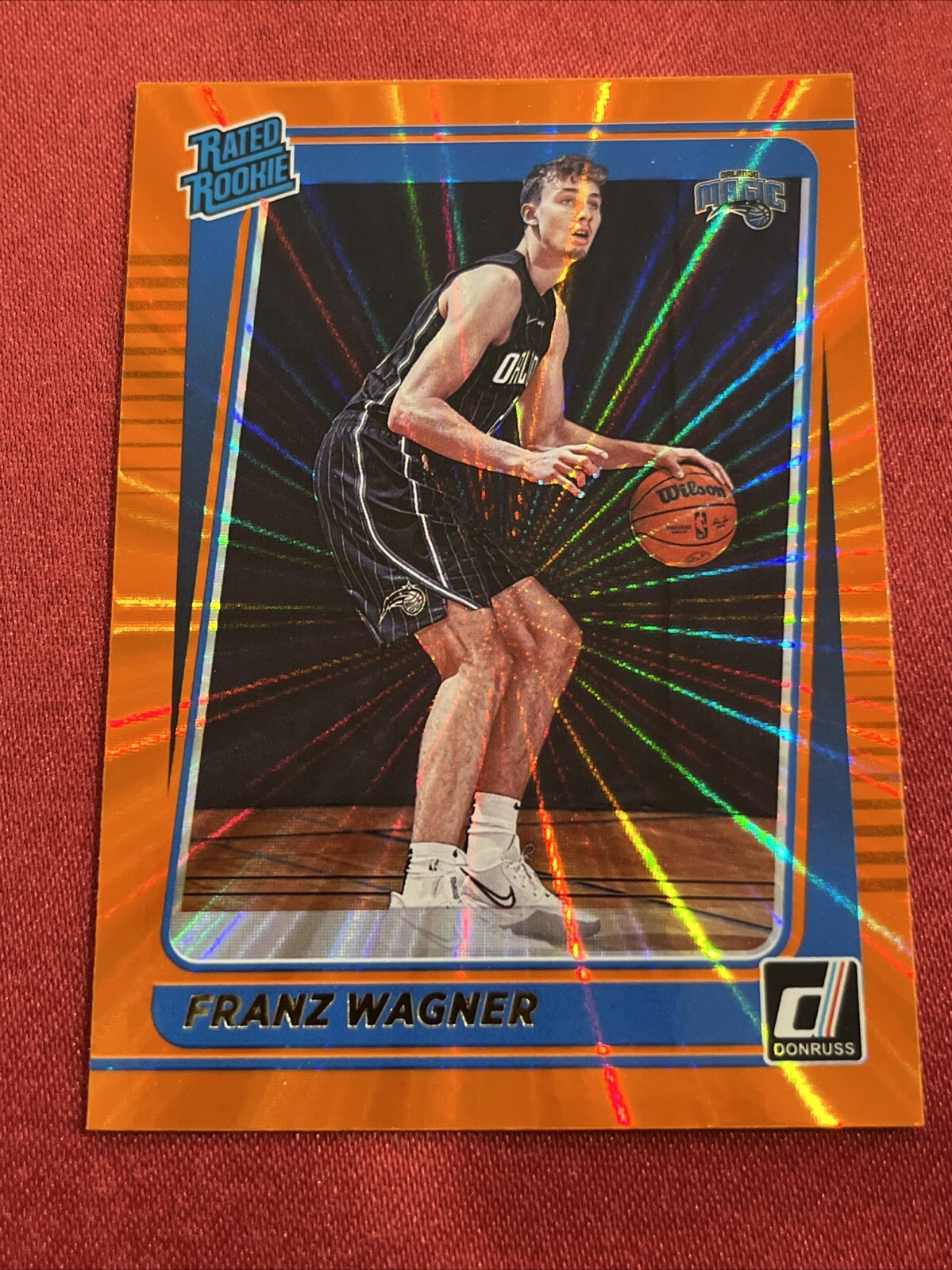 2021-22 Panini Donruss Rated Rookie Holo Orange Laser Franz Wagner #235 RC