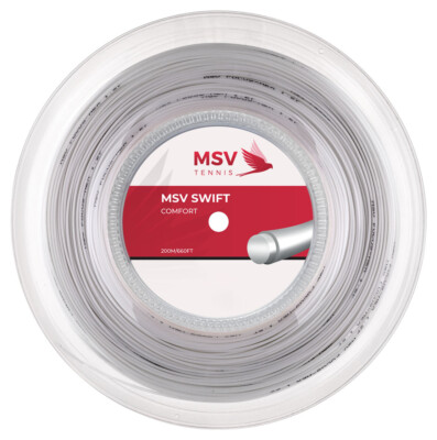 MSV Swift Tennisschlägerschnur 200m Rolle - weiß/schwarz