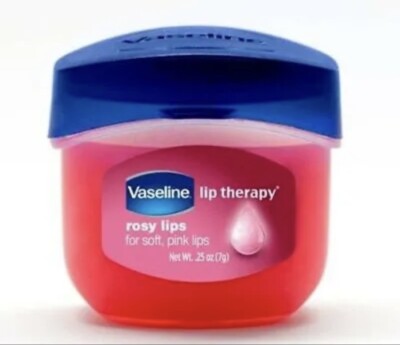 Vaseline Lip Balm Therapy Rosy Lips Relieves Dry Dull and Cracked Lips 0.25 Oz