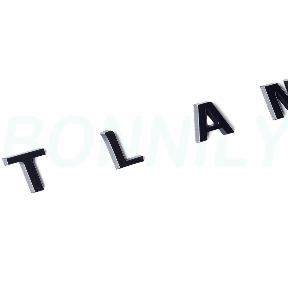 Front Hood Emblem For Mitsubishi Outlander Badge Nameplate Letter Gloss Black US - Image 2 of 4