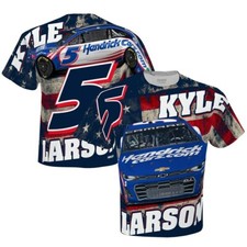 Kyle Larson 5 Nascar 2022 Sublimated Men's Patriotic Shirt, Medium