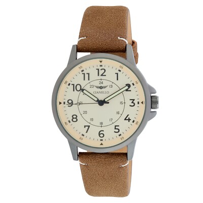 Gianello Milano Imperio 40 Men's Whip-Stitch Strap Watch