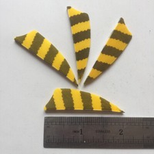 50PCS 2inch Striped Yellow Shield Fletches Feathers Fletching RW LW