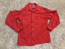 VINTAGE Pendleton Shirt Mens Medium Red Virgin Wool Flannel Button Up USA Made