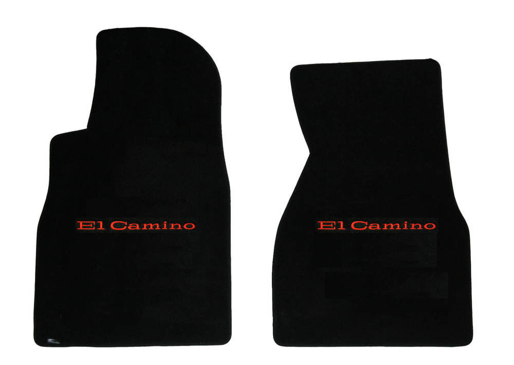 New 1968 - 1972 Chevy El Camino Floor Mats Carpet Black With Red Letters Logo