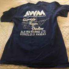 Vintage 1990's Hawaii t-shirt Ala Wai Marine Honolulu Unisex Made USA graphic