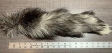 Tanned Silver Fox Tail, Natural White/Gray/Black Color, for Fly Tying