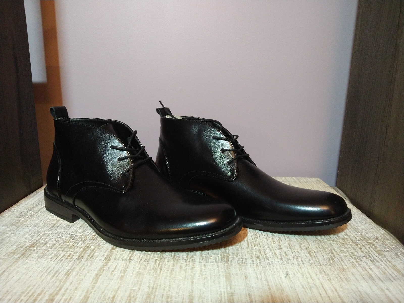 SAOLA Stivali uomo moderni Oxford Aurelio nuovi Van Heu in pelle neri taglia 11 5 M