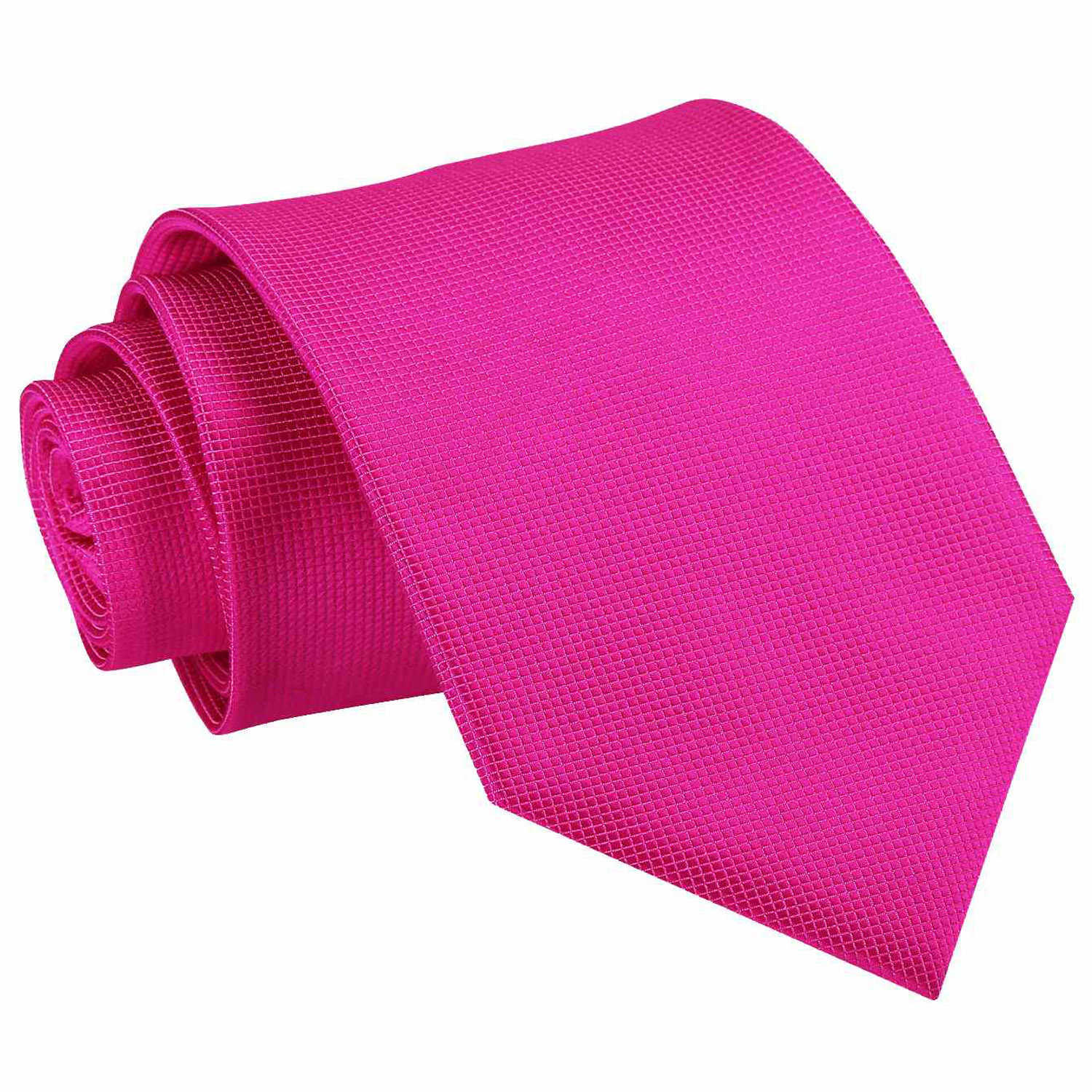 Corbata rosa fucsia tejida lisa a cuadros lisos para hombre clásica de boda por DQT