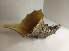 Murano-Style Large Hand Blown Art Glass Sea Shell Nautical Beach Decor