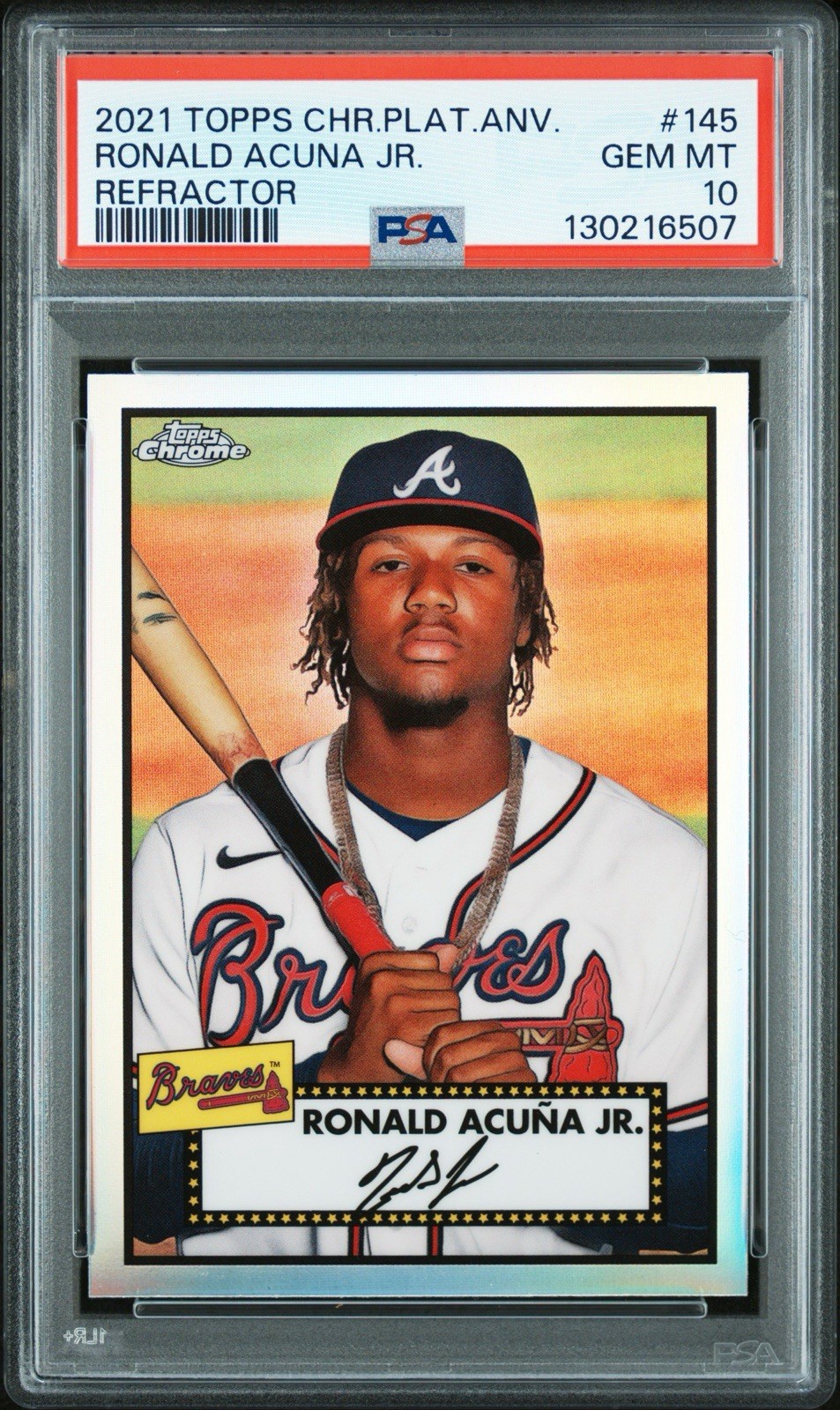 2021 Topps Chrome Refractor Ronald Acuna Jr. #145 PSA 10
