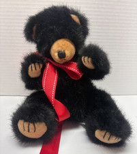 Russ Berrie Blacky Black Tan 10" Sitting Bear Realistic Plush