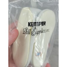 Kemper Doll Supplies White Patent Mary Jane Doll Shoes Yellow Bow S789 Taiwan