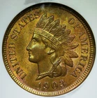 MS+ 1903 1C RB Indian Head Cent