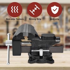 6Inch Bench Vise with Anvil Swivel Locking Base Table Top Clamp Heavy Duty Vice