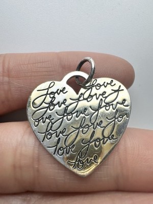925 Sterling Silber Love You My Heart Belongs To You Wendeanhänger