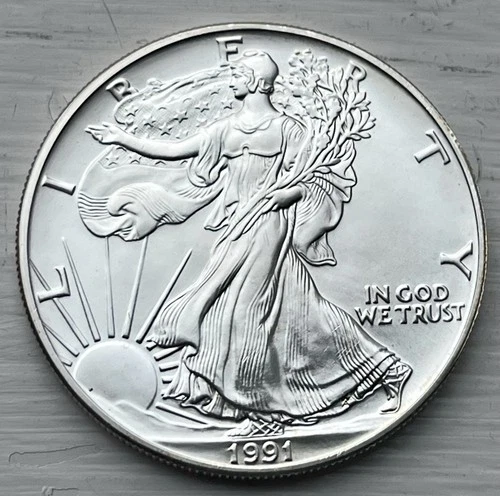 1991 American Silver Eagle 1 oz .999 Fine Silver Coin - Brilliant Uncirculated