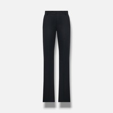 Valentino Women Black Wool Flared Flat-Front Trousers Dress Pants Size 42