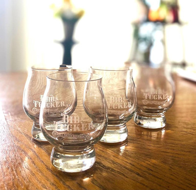 Bib and Tucker Small Batch Whiskey 8oz Libbey Kentucky Bourbon Glasses Set of 4