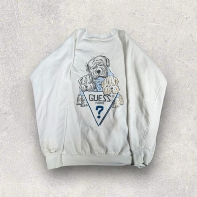 Vintage 80s Guess USA Cute Shar Pei Dogs 1987 Crew Neck Sweatshirt