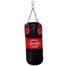 Heavy Duty Red & Black Filled Punching Bag Medium Size with Hanging Chains for