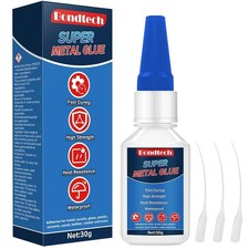 Metal Glue 30 g, Clear Instant Glue for Metal, Steel, Zinc, Aluminum and More, 
