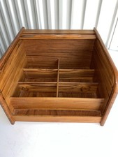 MCM Teak Tamboor Door File Storage Disk Box Danish JHQ Style